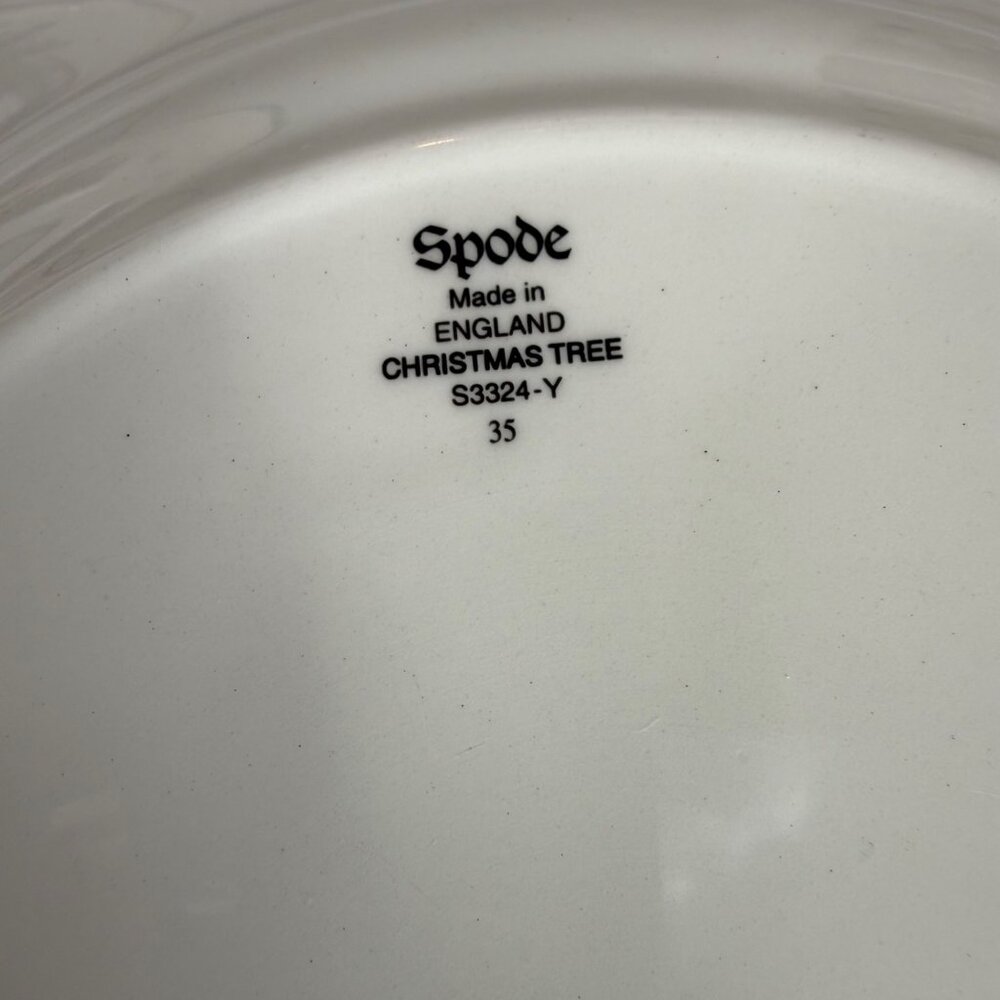 4 VTG Spode Christmas Tree Dinner Plates 10.75” Made In England S3324-Y Set - Picture 3 of 11